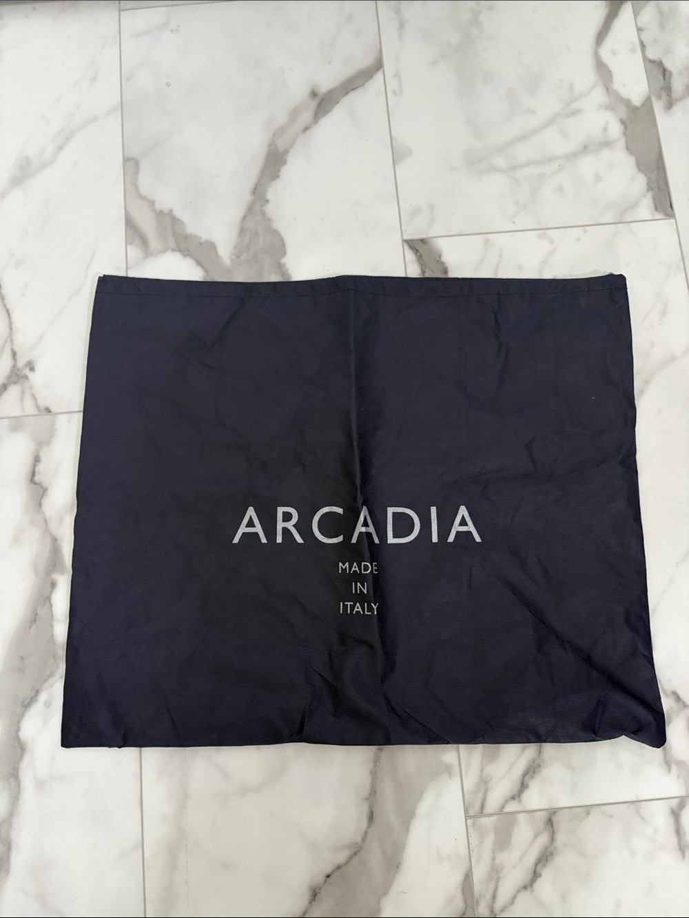 Arcadia Navy Fabric Storage Pouch with White Logo